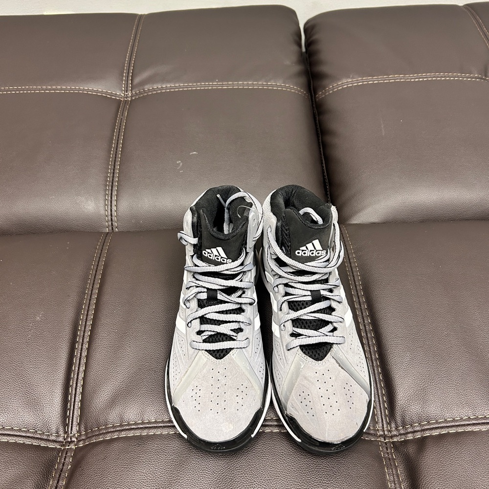 Adidas Gray and Black High-Top Sneakers